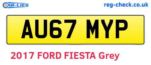 AU67MYP are the vehicle registration plates.