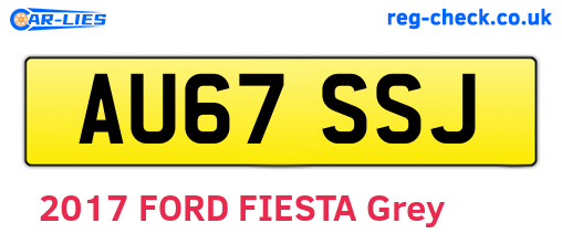AU67SSJ are the vehicle registration plates.