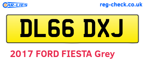 DL66DXJ are the vehicle registration plates.