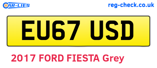 EU67USD are the vehicle registration plates.