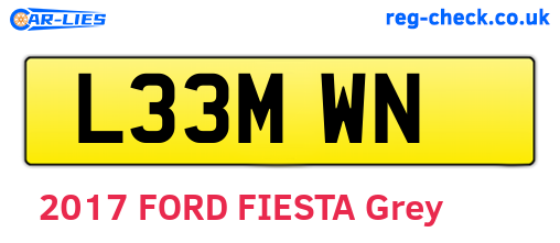 L33MWN are the vehicle registration plates.