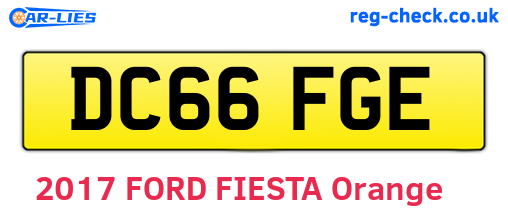DC66FGE are the vehicle registration plates.