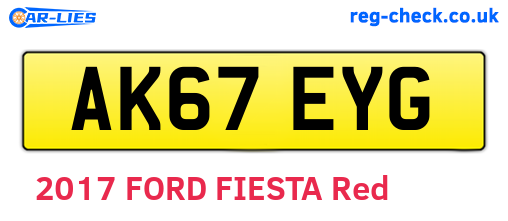 AK67EYG are the vehicle registration plates.