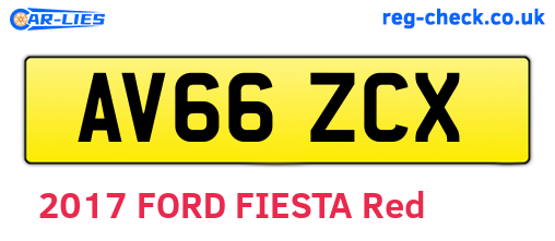 AV66ZCX are the vehicle registration plates.