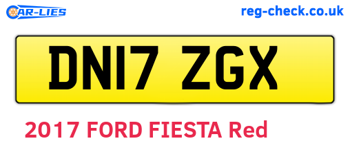 DN17ZGX are the vehicle registration plates.