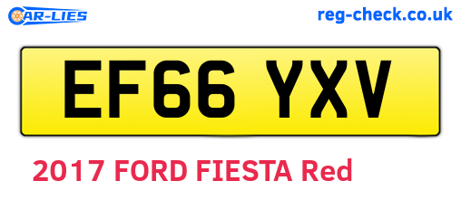EF66YXV are the vehicle registration plates.