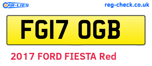 FG17OGB are the vehicle registration plates.