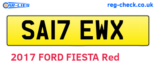SA17EWX are the vehicle registration plates.