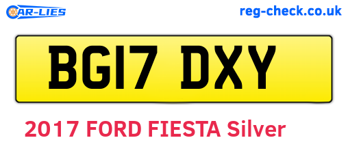 BG17DXY are the vehicle registration plates.