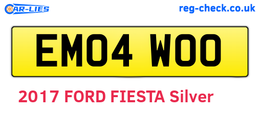 EM04WOO are the vehicle registration plates.