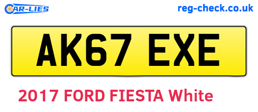 AK67EXE are the vehicle registration plates.