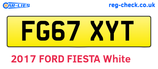 FG67XYT are the vehicle registration plates.