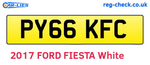 PY66KFC are the vehicle registration plates.