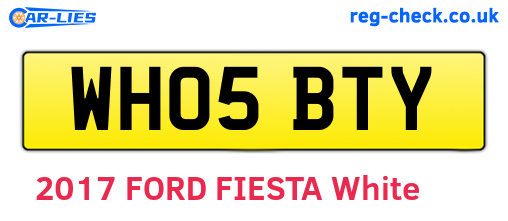 WH05BTY are the vehicle registration plates.
