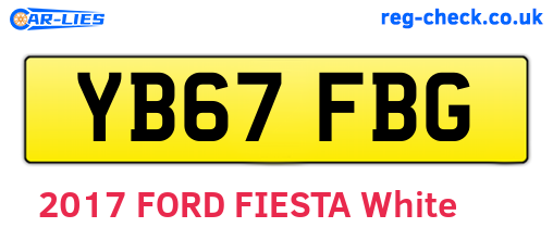 YB67FBG are the vehicle registration plates.