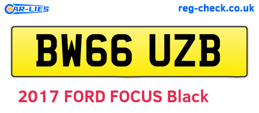 BW66UZB are the vehicle registration plates.