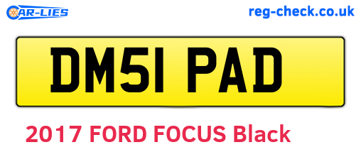 DM51PAD are the vehicle registration plates.