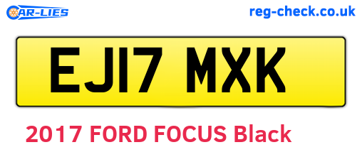 EJ17MXK are the vehicle registration plates.