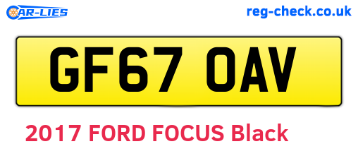 GF67OAV are the vehicle registration plates.
