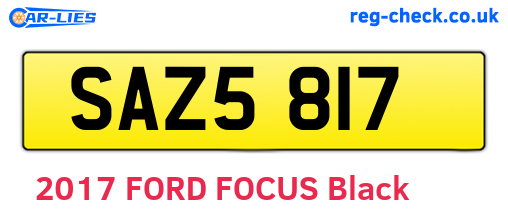SAZ5817 are the vehicle registration plates.