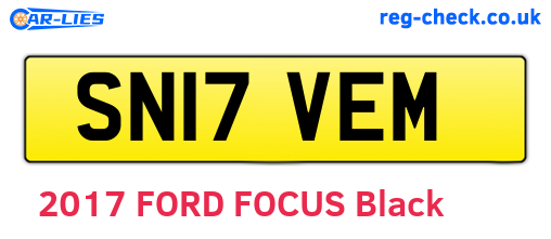 SN17VEM are the vehicle registration plates.