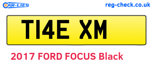 T14EXM are the vehicle registration plates.
