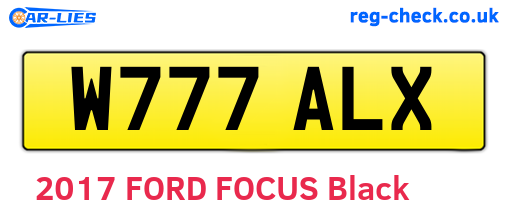 W777ALX are the vehicle registration plates.