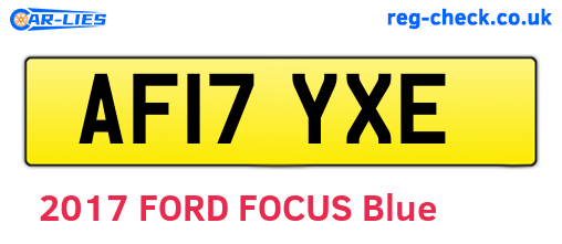 AF17YXE are the vehicle registration plates.