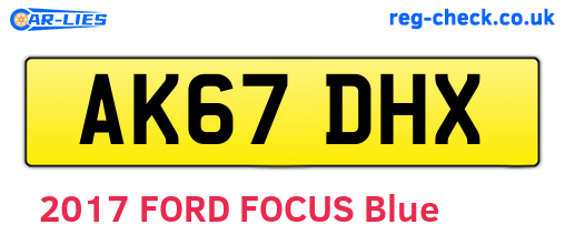 AK67DHX are the vehicle registration plates.