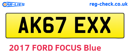 AK67EXX are the vehicle registration plates.