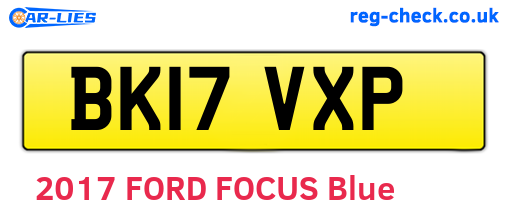 BK17VXP are the vehicle registration plates.
