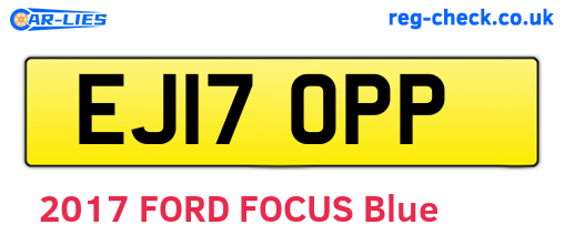 EJ17OPP are the vehicle registration plates.
