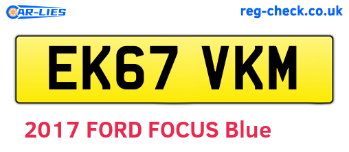 EK67VKM are the vehicle registration plates.