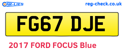 FG67DJE are the vehicle registration plates.