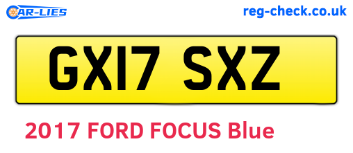 GX17SXZ are the vehicle registration plates.