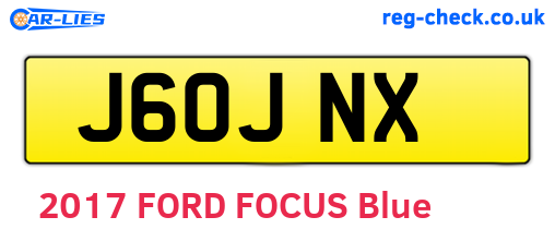 J60JNX are the vehicle registration plates.