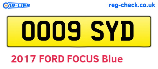 OO09SYD are the vehicle registration plates.