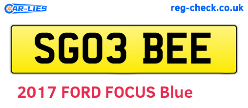 SG03BEE are the vehicle registration plates.