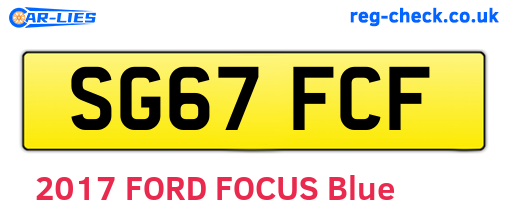 SG67FCF are the vehicle registration plates.