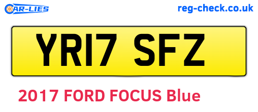 YR17SFZ are the vehicle registration plates.