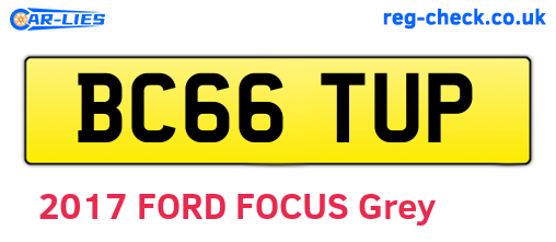 BC66TUP are the vehicle registration plates.