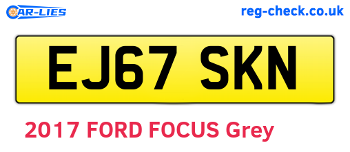 EJ67SKN are the vehicle registration plates.