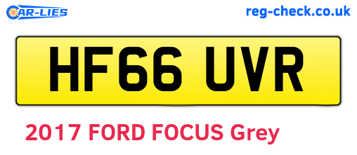 HF66UVR are the vehicle registration plates.
