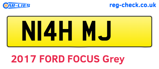 N14HMJ are the vehicle registration plates.