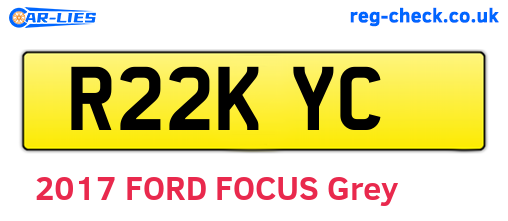 R22KYC are the vehicle registration plates.