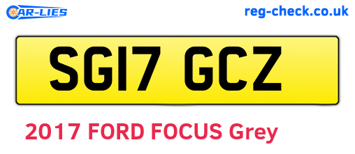 SG17GCZ are the vehicle registration plates.