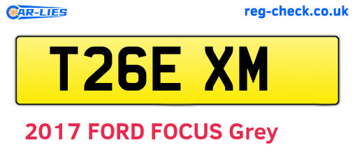 T26EXM are the vehicle registration plates.