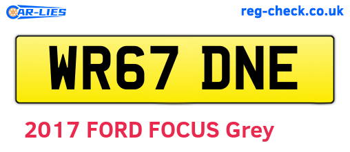 WR67DNE are the vehicle registration plates.