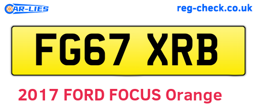 FG67XRB are the vehicle registration plates.