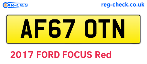AF67OTN are the vehicle registration plates.